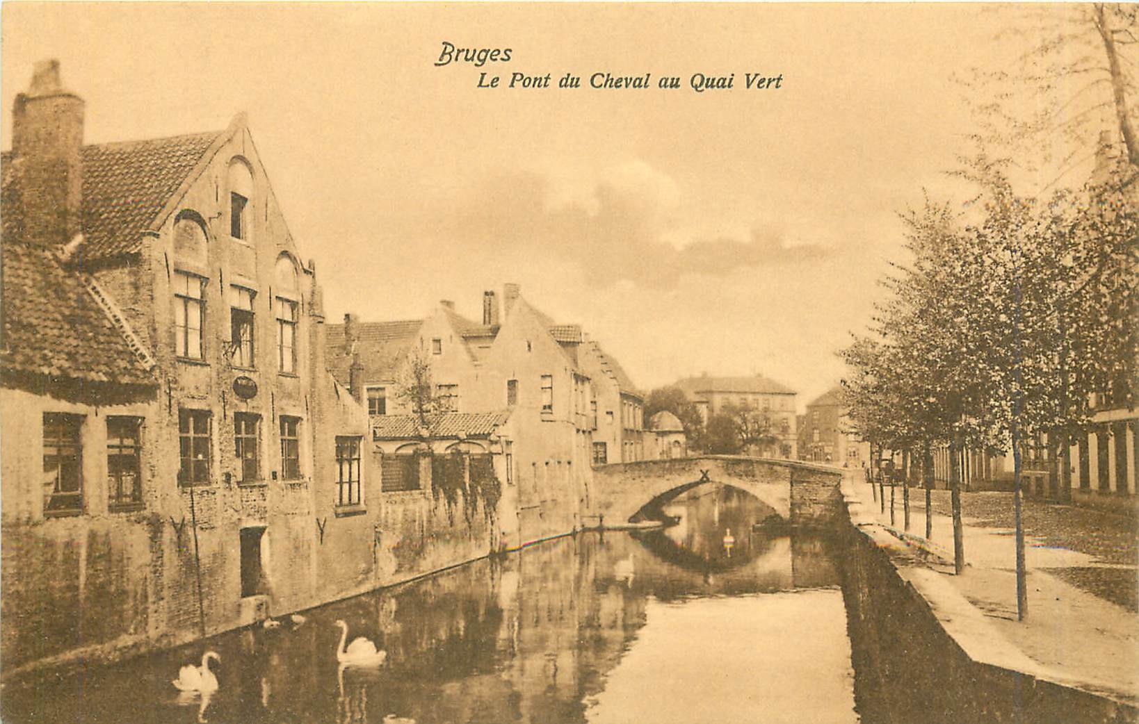 CPA Bruges Le Pont du Cheval au Quai Vert 