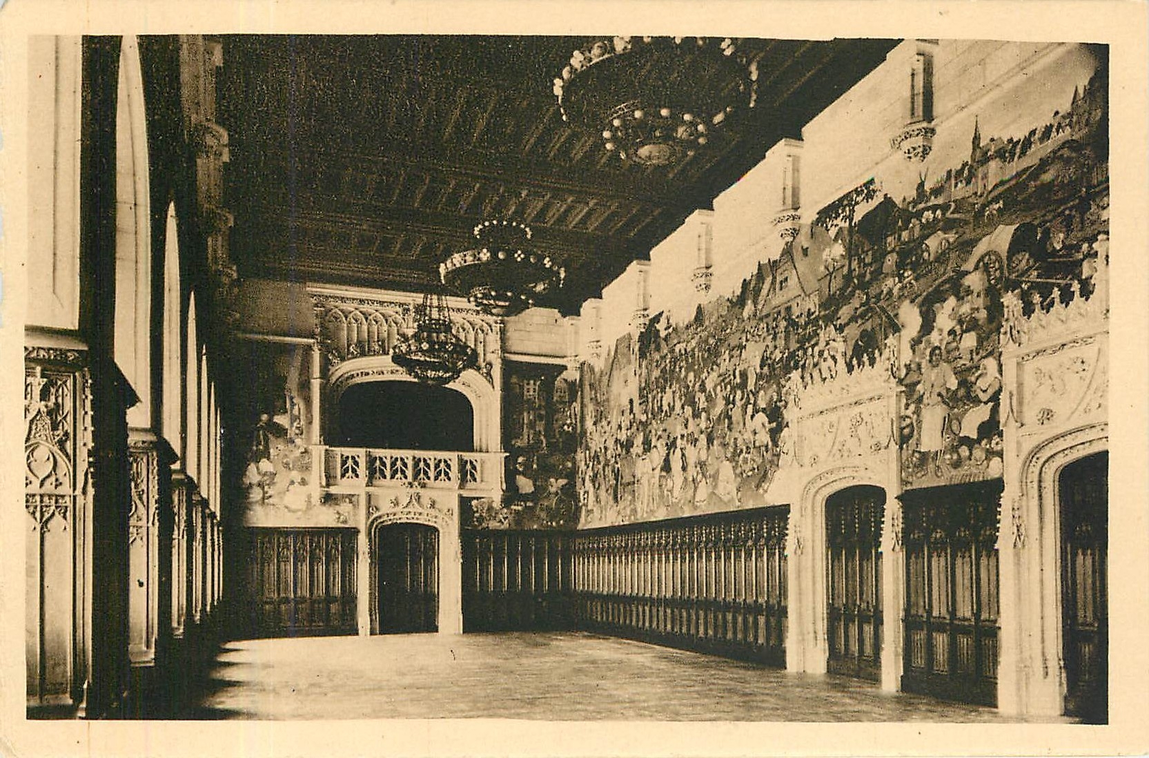 Arras - Town Hall — Hall of Festivities, 15th Century Style — Publisher Lafitte-Legendre, Arras