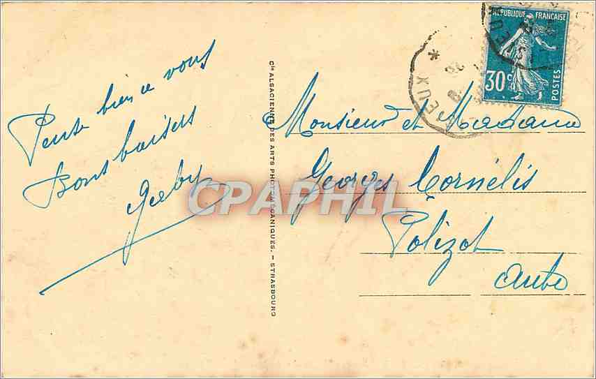 TROUVILLE - Barque de Pêche rentrant dans les Jetées — éditeur C.P. ALBACIENNE DES ARTS PHOTOGRAPHIQUES - STRASBOURG, n°31 — Verso