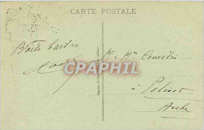 CPA Vichy Etablissement Thermal Entree Principale Automobile — Verso