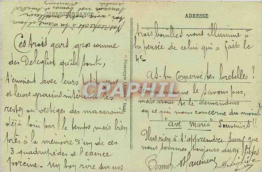 Deux porcs à l'étable — Lyon-Voyageurs, n°1 — éditeur L. FERRAND PARIS — Rückseite
