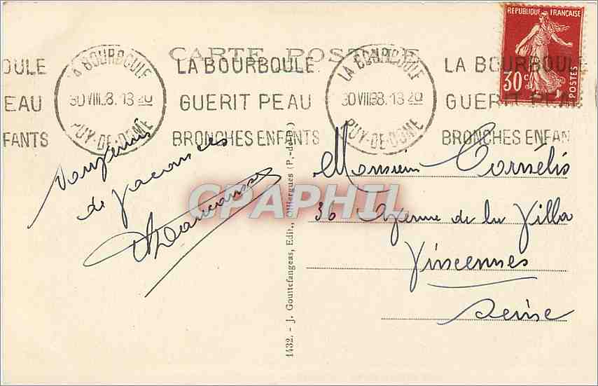 CPA Le Mont Dore Vallee du Sancy et le Capucin  — Verso