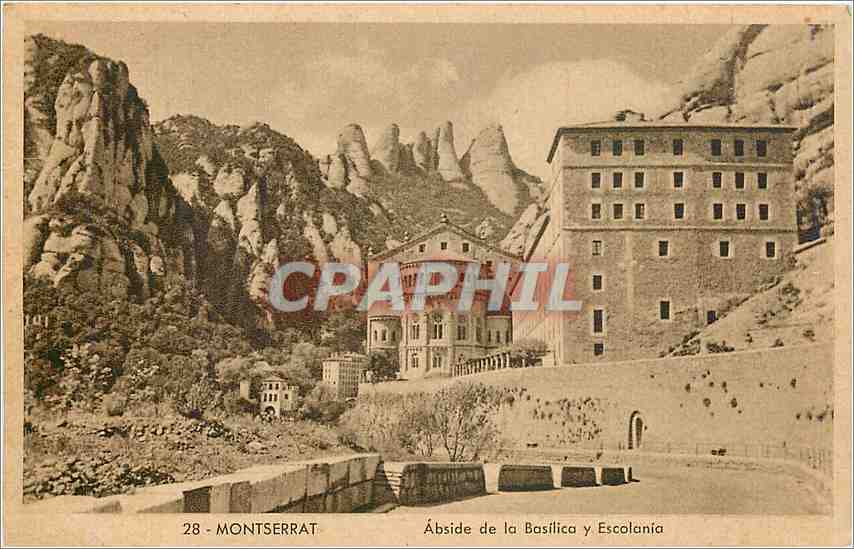 CPA Montserrat Abside de la Basilica y Escolania 