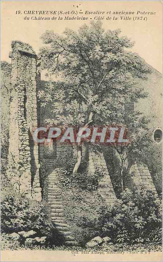 CPA Chevreuse S et O Escalier et Ancienne Poterne du Chateau de la Madeleine Cote de la Ville 