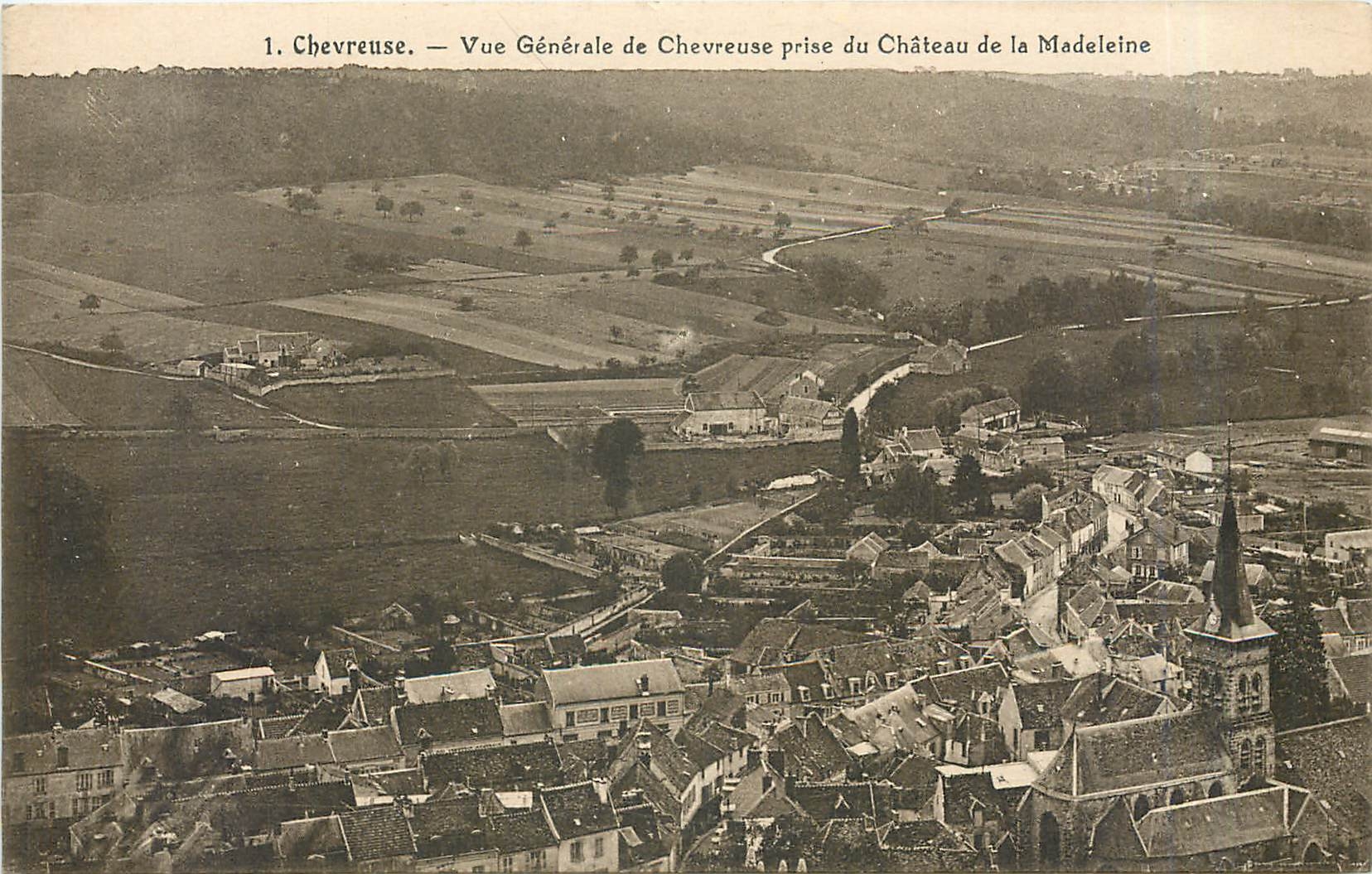 CPA Chevreuse Vue Generale de Chevreuse prise du Chateau de la Madeleine 