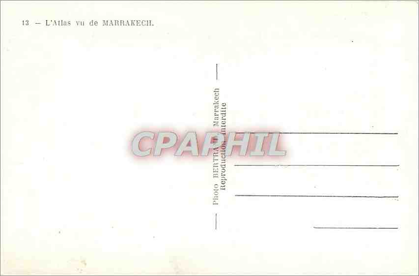 CPA L'Atlas vu de Marrakech  — Rückseite