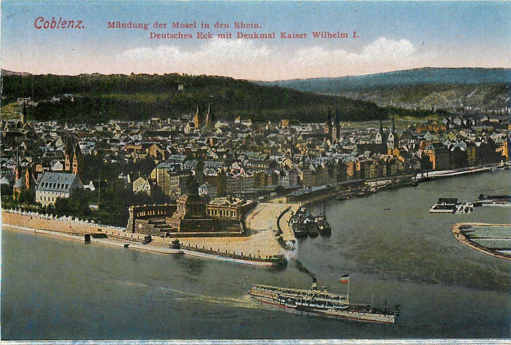 CPA Coblenz Mundung der Mosel fu den Rhein 