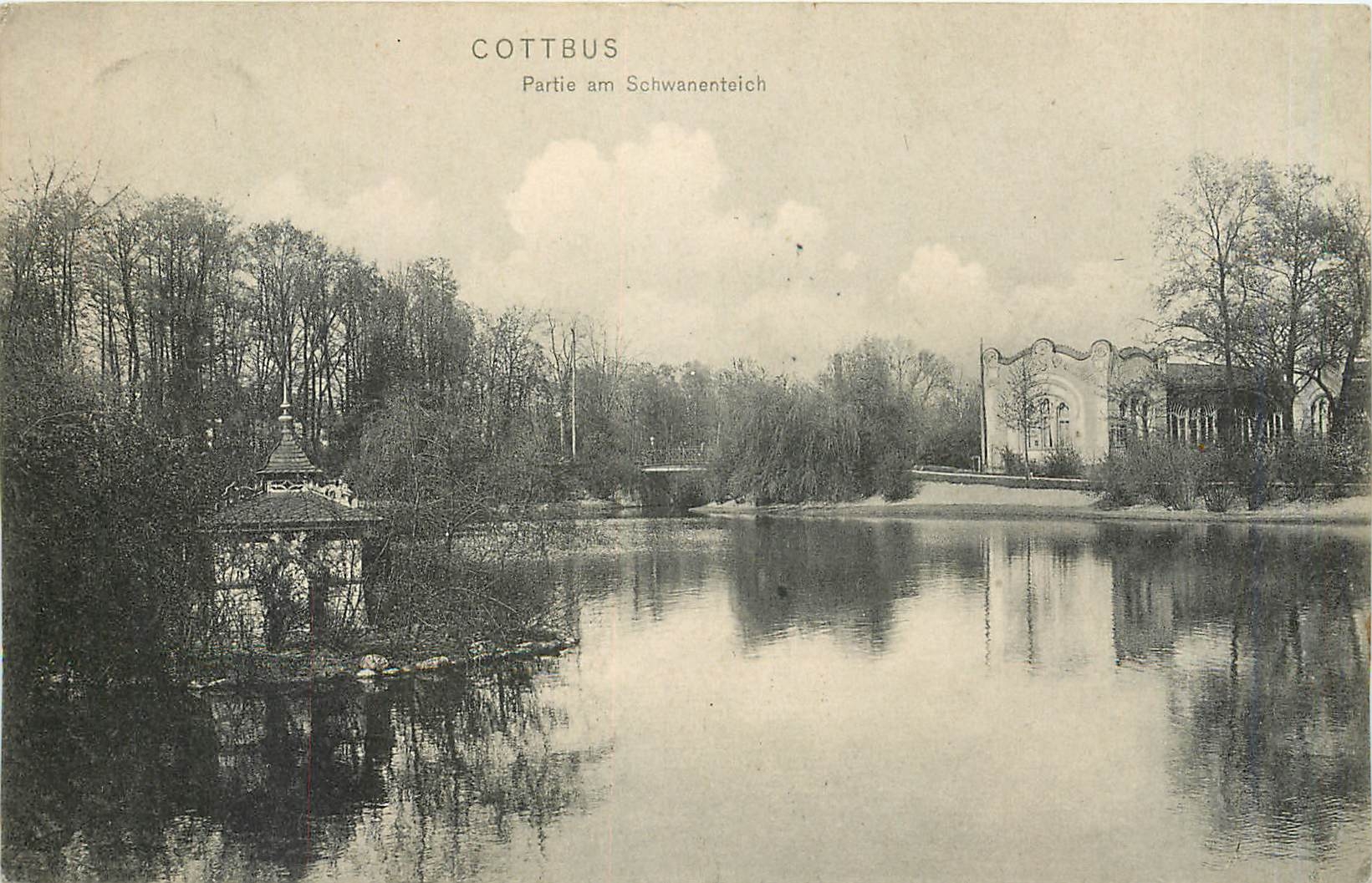 CPA Cottbus Partie am Schwanenteich 