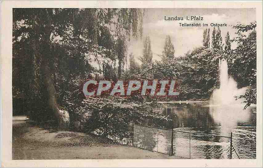CPA Landau i Pfalz Teilansicht im Ostpark 