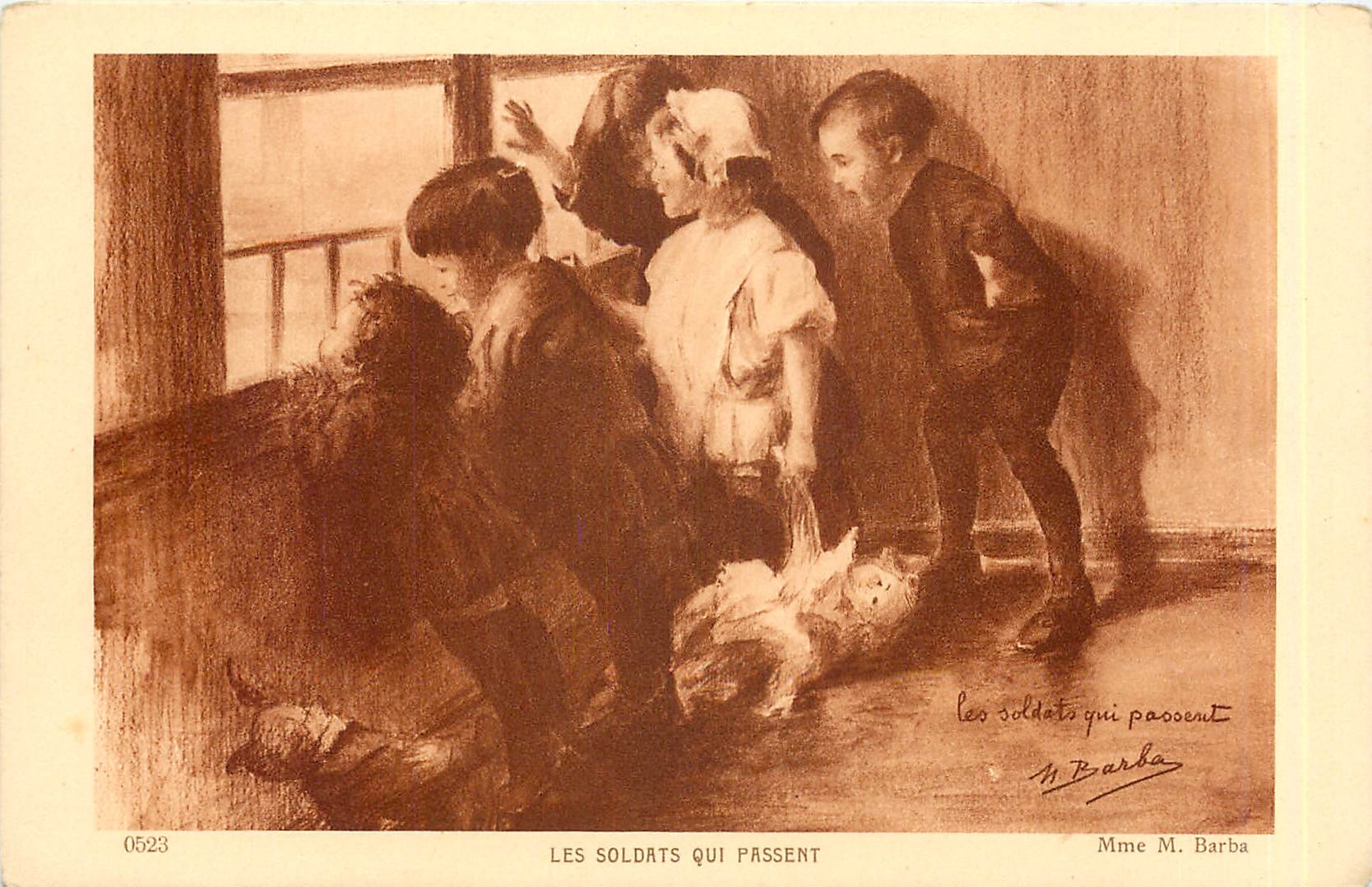 CPA Les Soldats Qui Passent Mme M Barba 