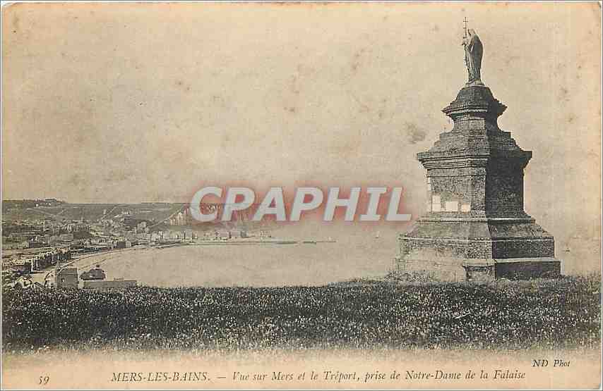 CPA Mers les Bains Vue sur Mers et le Treport prise de Notre Dame de la Falaise 