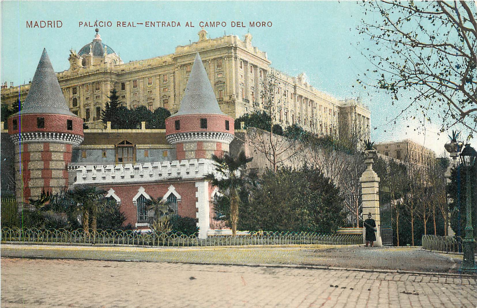 CPA Madrid Palacio Real Entrada Al Campo del Moro 
