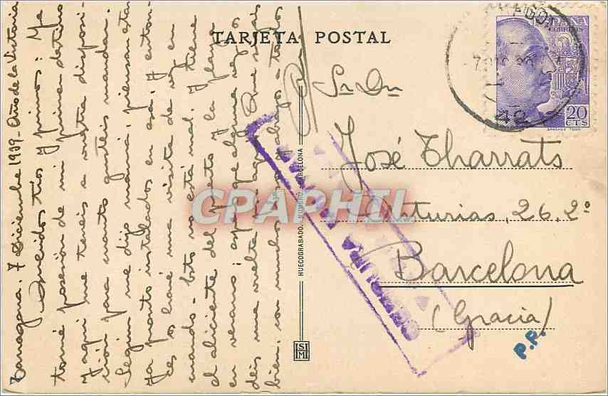 CPA Tarragona Catedrali Nave Central y Organo  — Rückseite