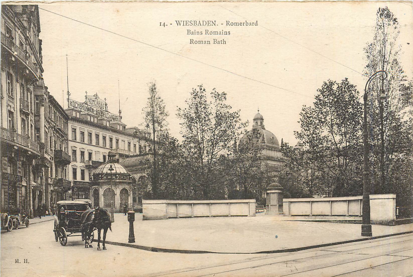 CPA Wiesbaden Romerbard Bains Romains 