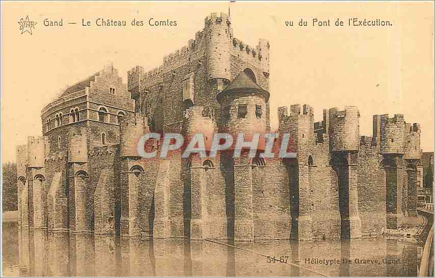 CPA Gand Le Chateau des Comtes vu du Pont de l'Execution 