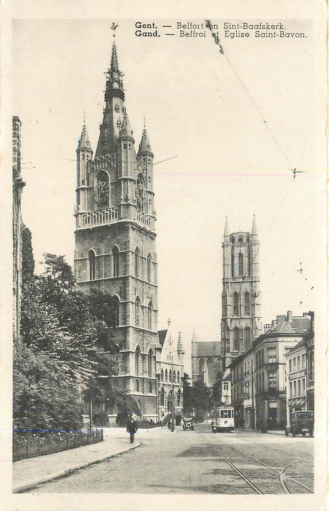 CPA Gand Beffroi et Eglise Saint Bavon 