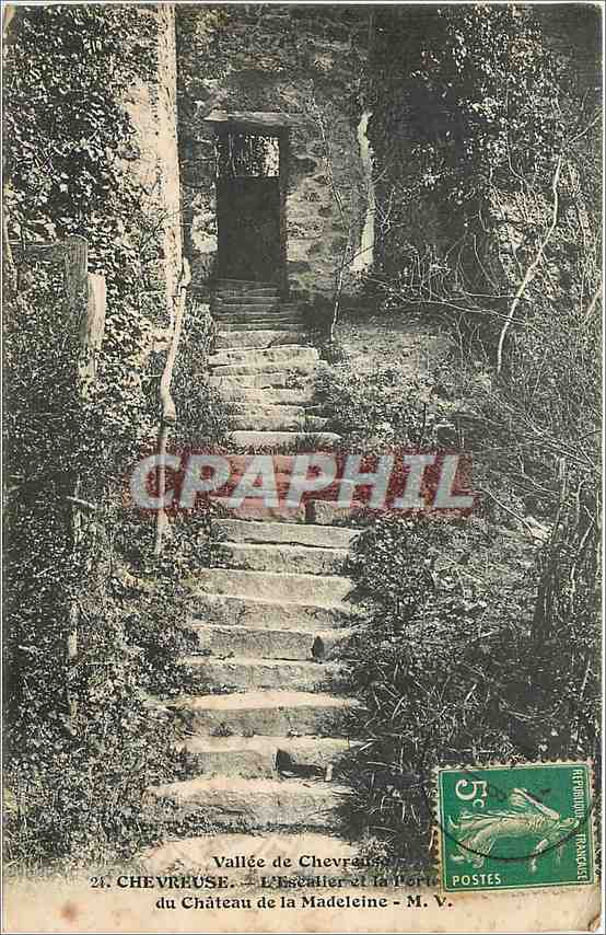 CPA Vallee de Chevreuse L'Escalier et la Port du Chateau de la Madeleine 