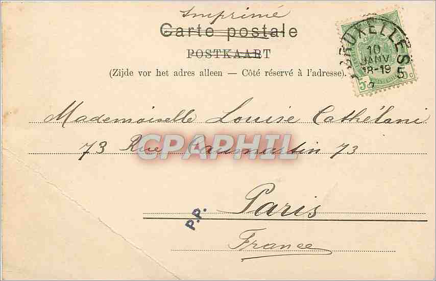 CPA Bruxelles Palais du comte de Flandre  — Rückseite