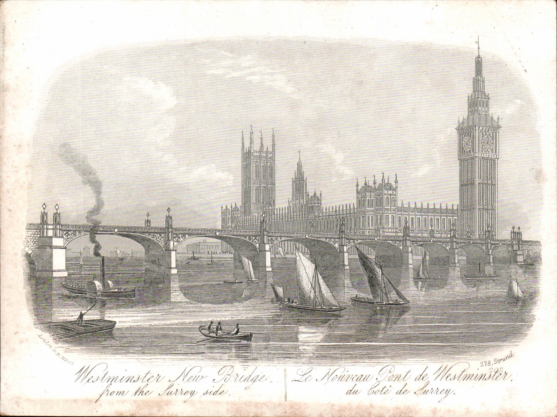 Westminster New Bridge — Ansicht von der Surrey-Seite — Verlag 278, Strand