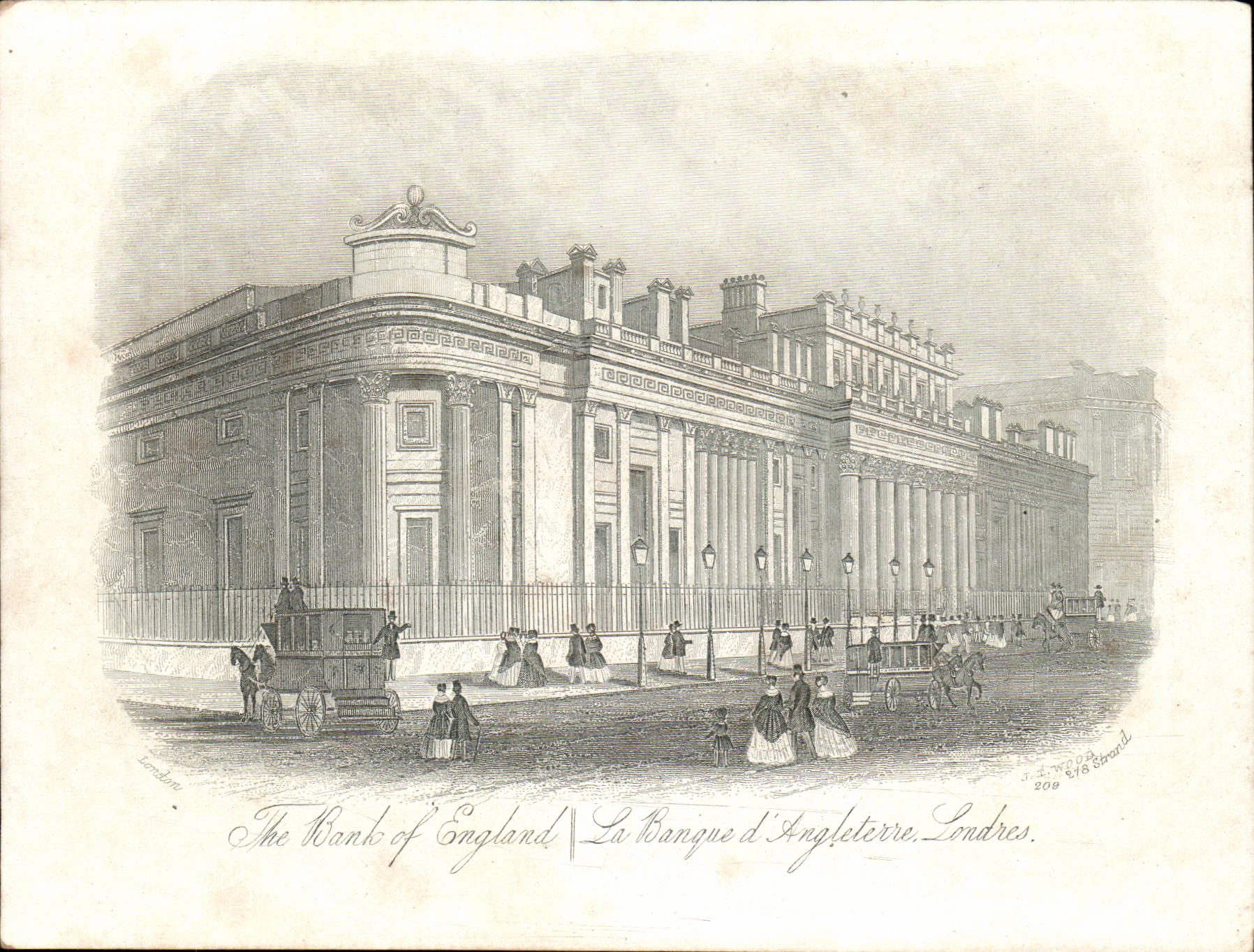 The Bank of England, London — engraving after D. Wood — no. 208