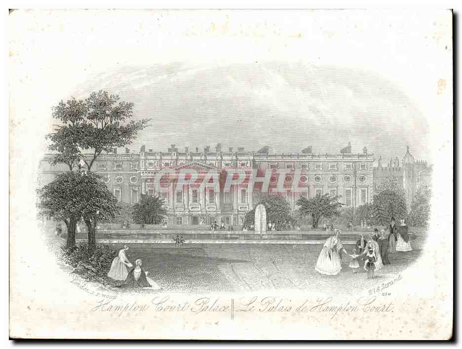 Das Schloss Hampton Court — Kupferstich — Verleger 978 Strand
