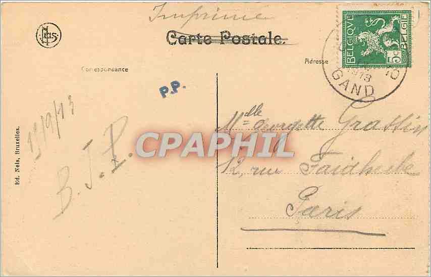 CPA Gand - Exposition Universelle et Internationale  Pavillon du Congo Belge — Rückseite