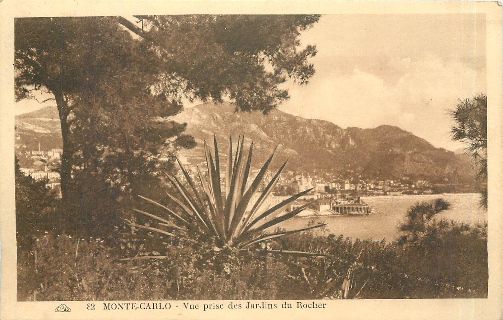 CPA Monte-Carlo - vue prise des Jardins du Rocher