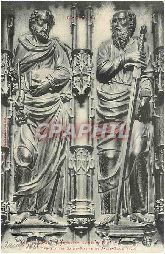 CPA Auch - Cathedrale Sainte-Marie - Detail des Stalles  Saint-Pierre et Saint-Paul