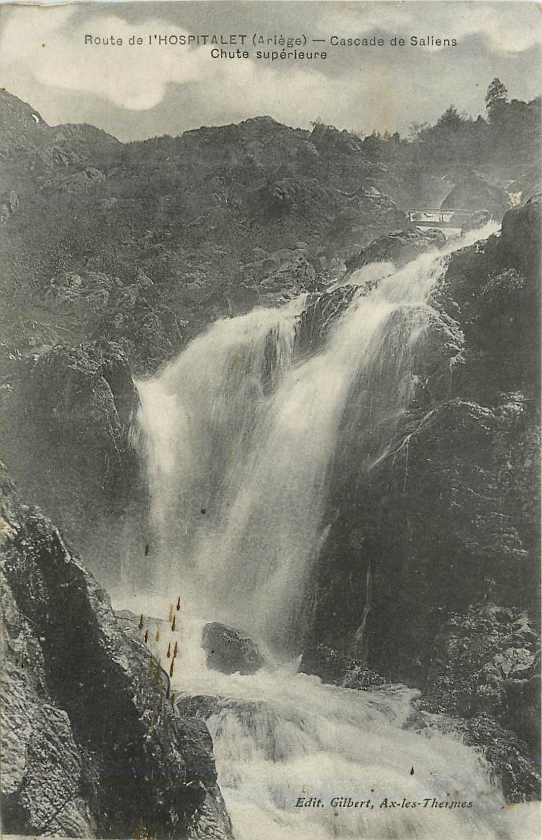 CPA Route de l'Hospitalet Ariege - Cascade de Saliens