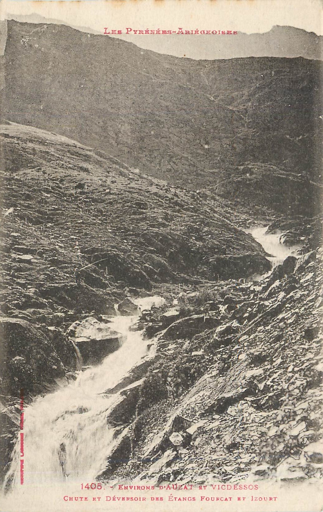 CPA Environs D'Auzai et Vicdessos - Chute et Deversoir des Etangs Fourcat et Izouet