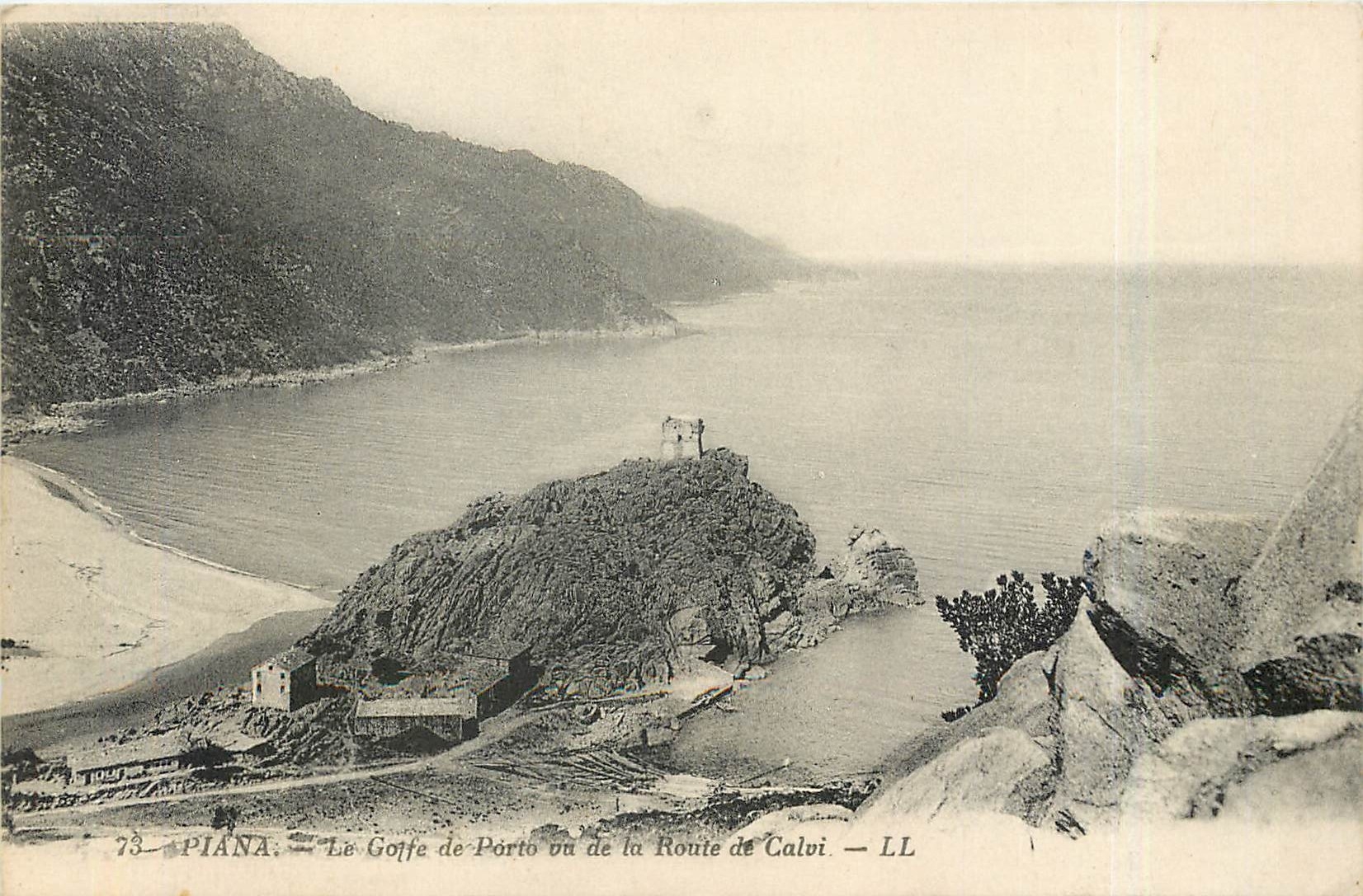 Piana — Blick auf den Golf von Porto von der Calvi Straße — LL