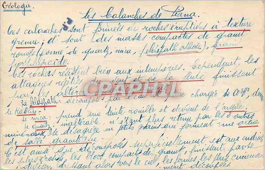 CPA Calanches de Piana - La tete de Chien — Rückseite
