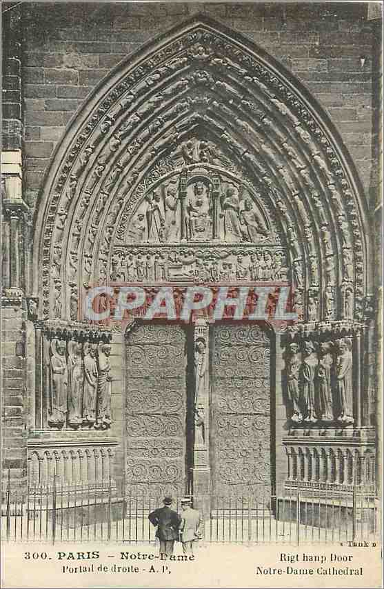 CPA Paris - Notre-Dame Portail de droite