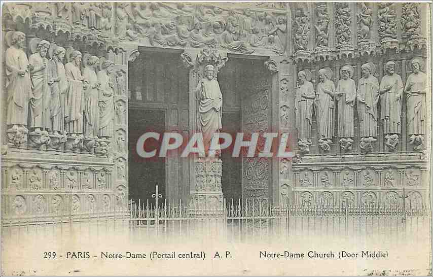 CPA Paris - Notre-Dame Portail Central