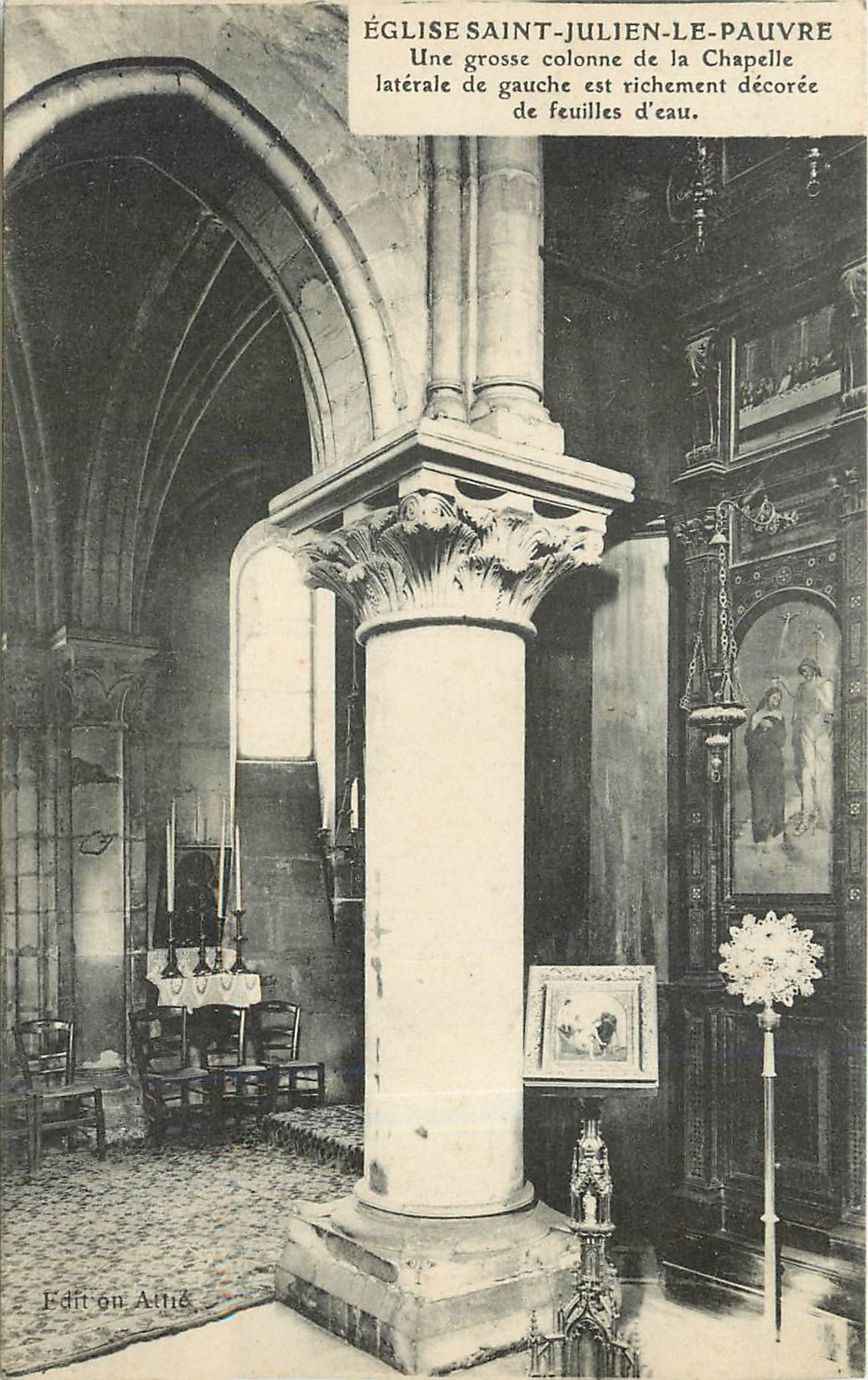 CPA Paris - Eglise-Saint-Julien le Pauvre une Grosse Colonne de la Chapelle