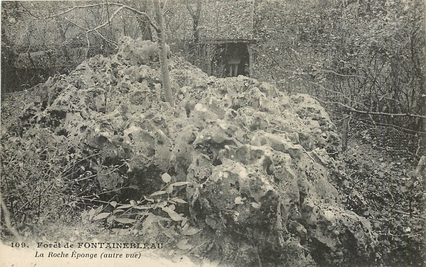 Forêt de FONTAINEBLEAU — La Roche Éponge (autre vue) — n°109 - Recto