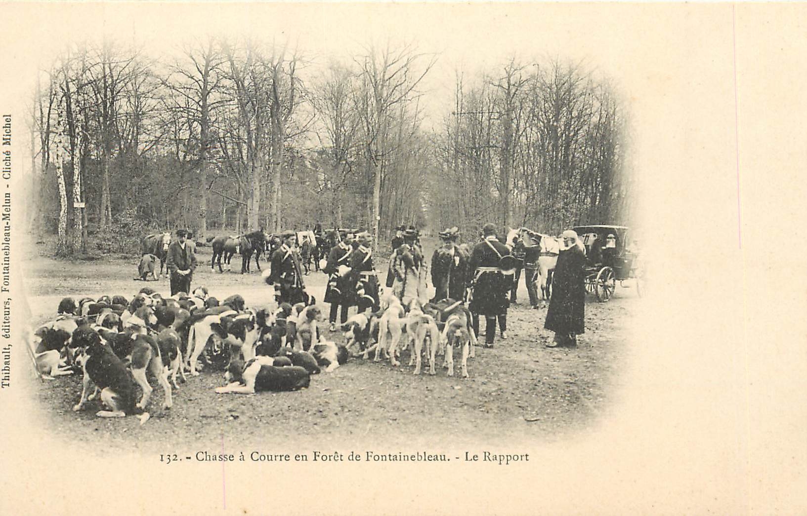 Caccia alla volpe nella Foresta di Fontainebleau - Il Rapporto — Thibault, editori, Fontainebleau-Meun - Cliché Michel