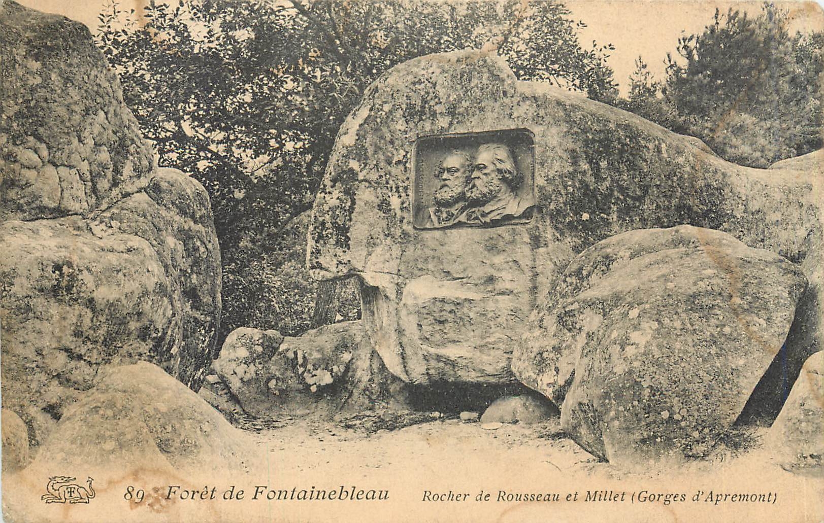 Rocher de Rousseau et Millet (Gorges d'Apremont) — Forêt de Fontainebleau — éditeur CPAPHIL, n° 89
