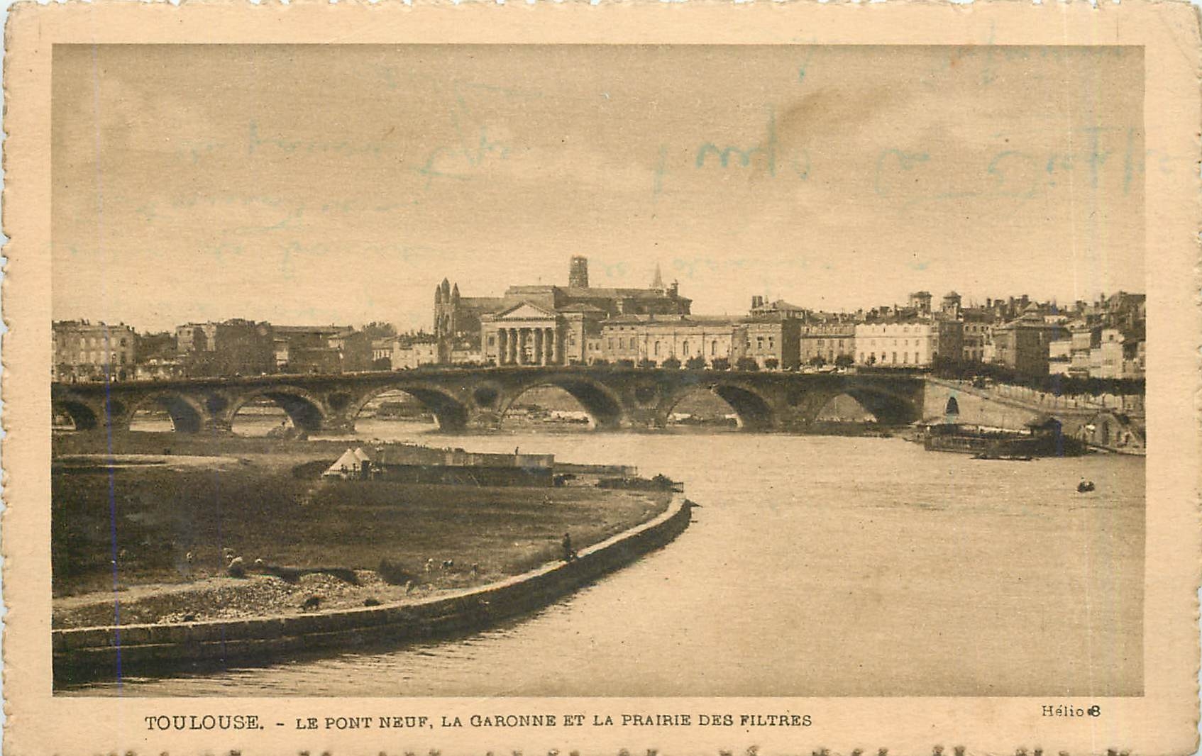 Toulouse - Der neue Brücke, die Garonne und die Prairie des Filtres — Héliot, n°111
