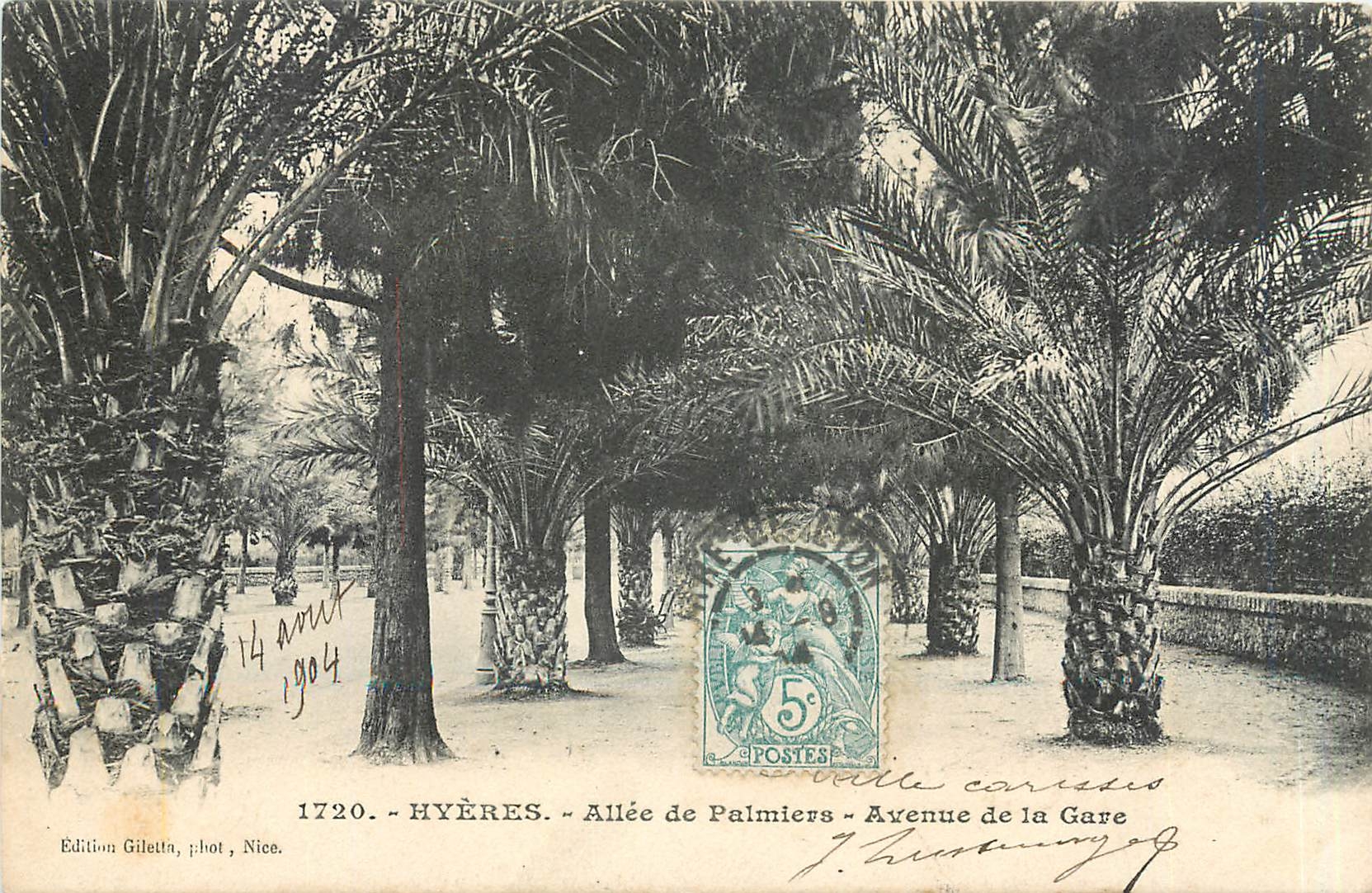 CPA Hyeres - Allee de Palmiers - Avenue de la gare