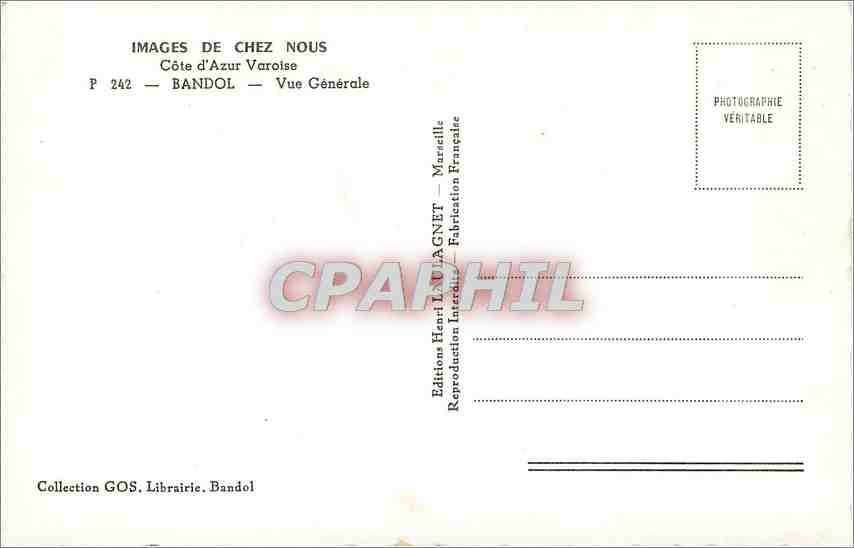 CPM Images de chez nous - Bandol vue generale — Rückseite