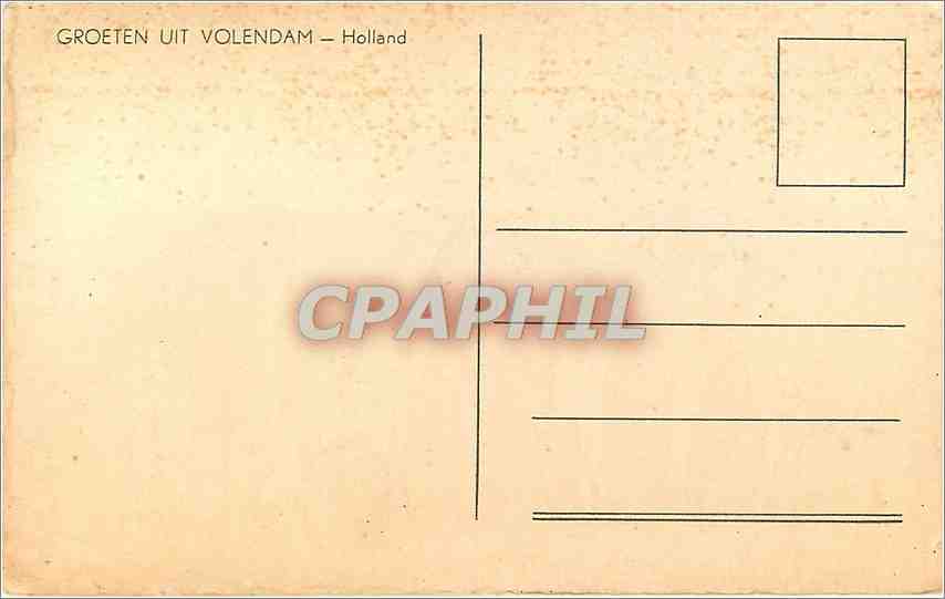 Enfant en costume traditionnel — Volendam, Hollande — éditeur inconnu — Verso
