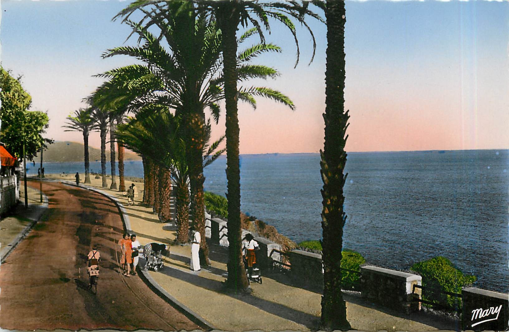Aussicht von der Küste — Palmen und Promenade — Editions Mary, Nr. 833