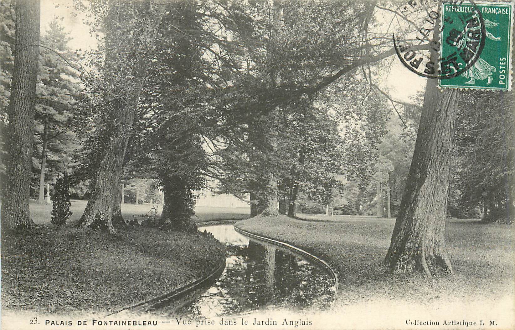 Schloss Fontainebleau — Ansicht aus dem englischen Garten — Künstlerische Sammlung L. M.