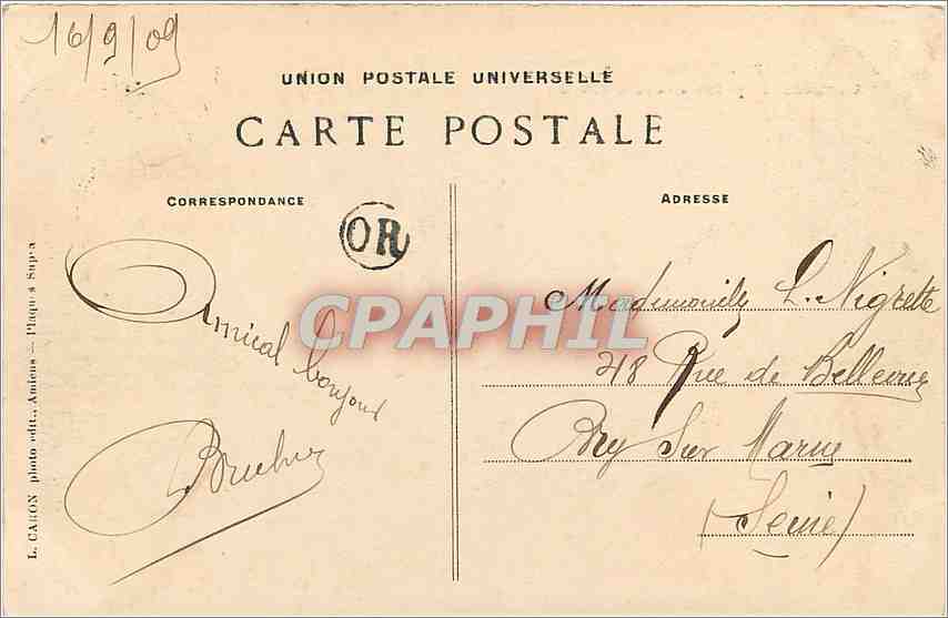 CPA Amiens - La Cathedrale prise à vol d'Oiseau — Rückseite