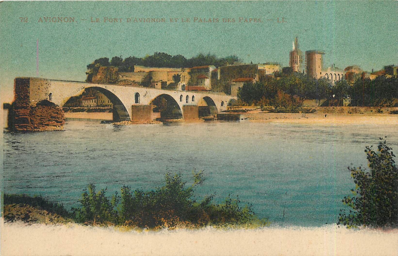CPA Avignon - Le Pont d'Avignon et Le Palais des Papes
