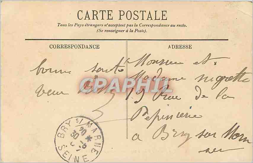CPA Versailles - Vue generale prise à vol d'oiseau  le Parc et la Ville — Verso