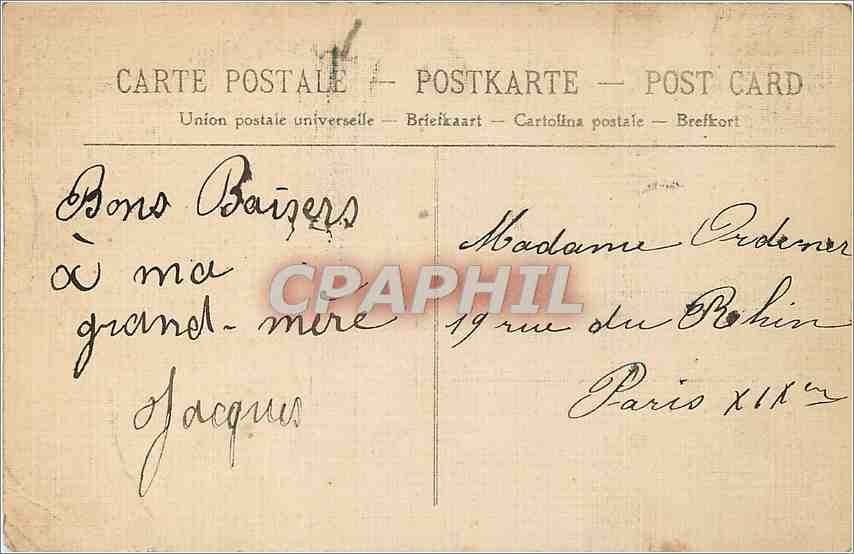 CPA Saint-Germain-en-Laye  -  Le Château  vu du Parc — Verso
