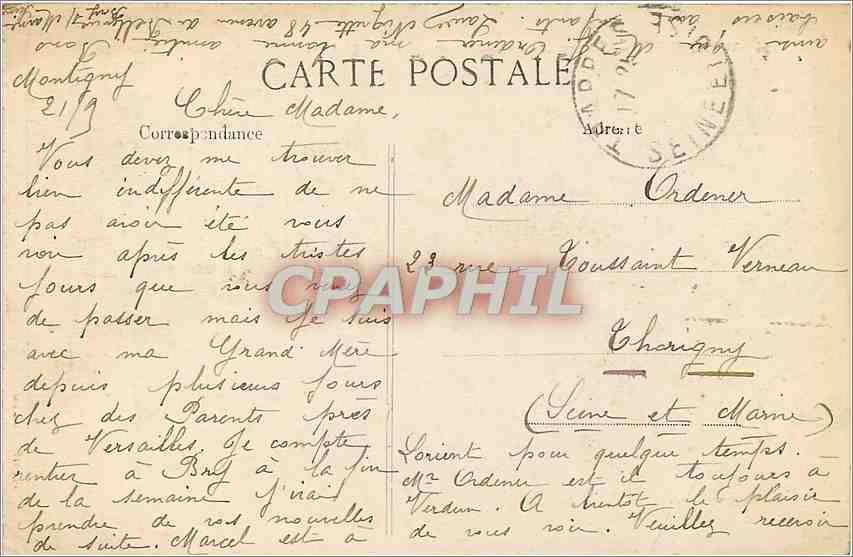 CPA Versailles - Parterre de Latone - Vase aux Masques — Verso