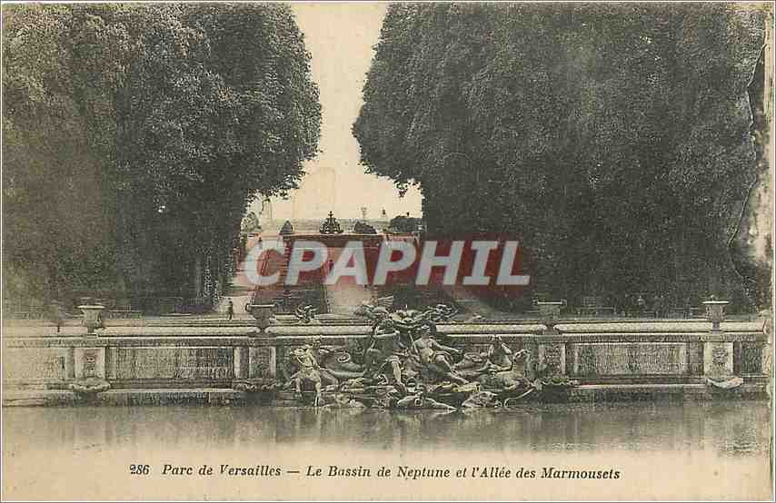 CPA Parc de Versailles - Le Bassin de Neptune et l'Allee des Marmousets